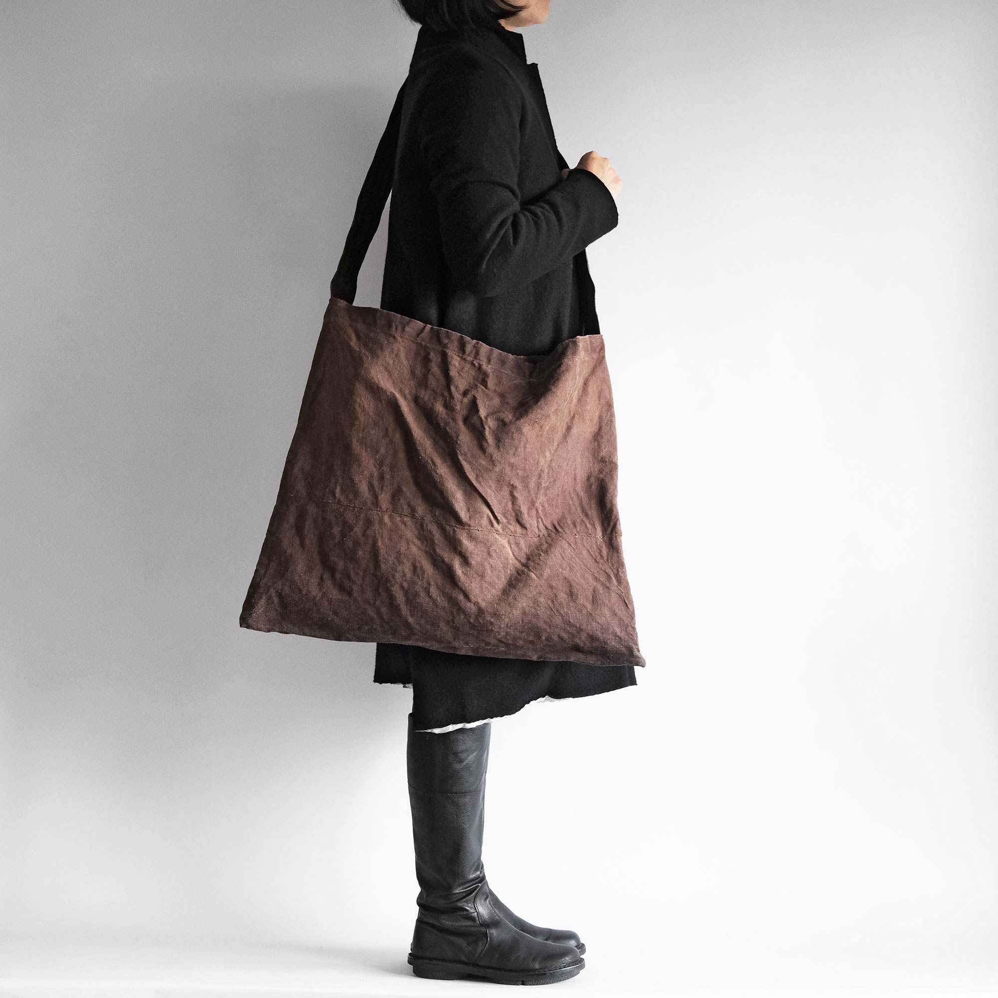 キクチジュンコさん　柿渋トートバッグ（小） Amazon.co.jp: キクチジュンコ 柿渋染め トートバッグ